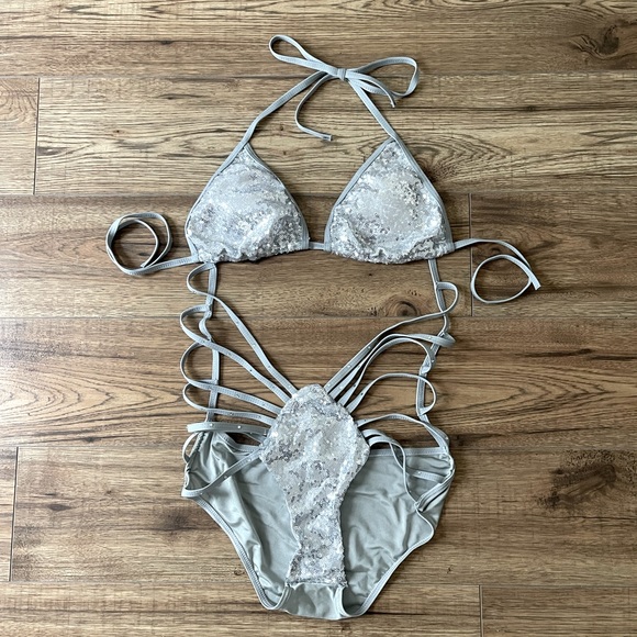 Other - Sexy Silver Sequin One- Piece